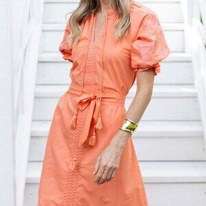 Julia Amory Short Sleeve Coatue Caftan - Coral Reef